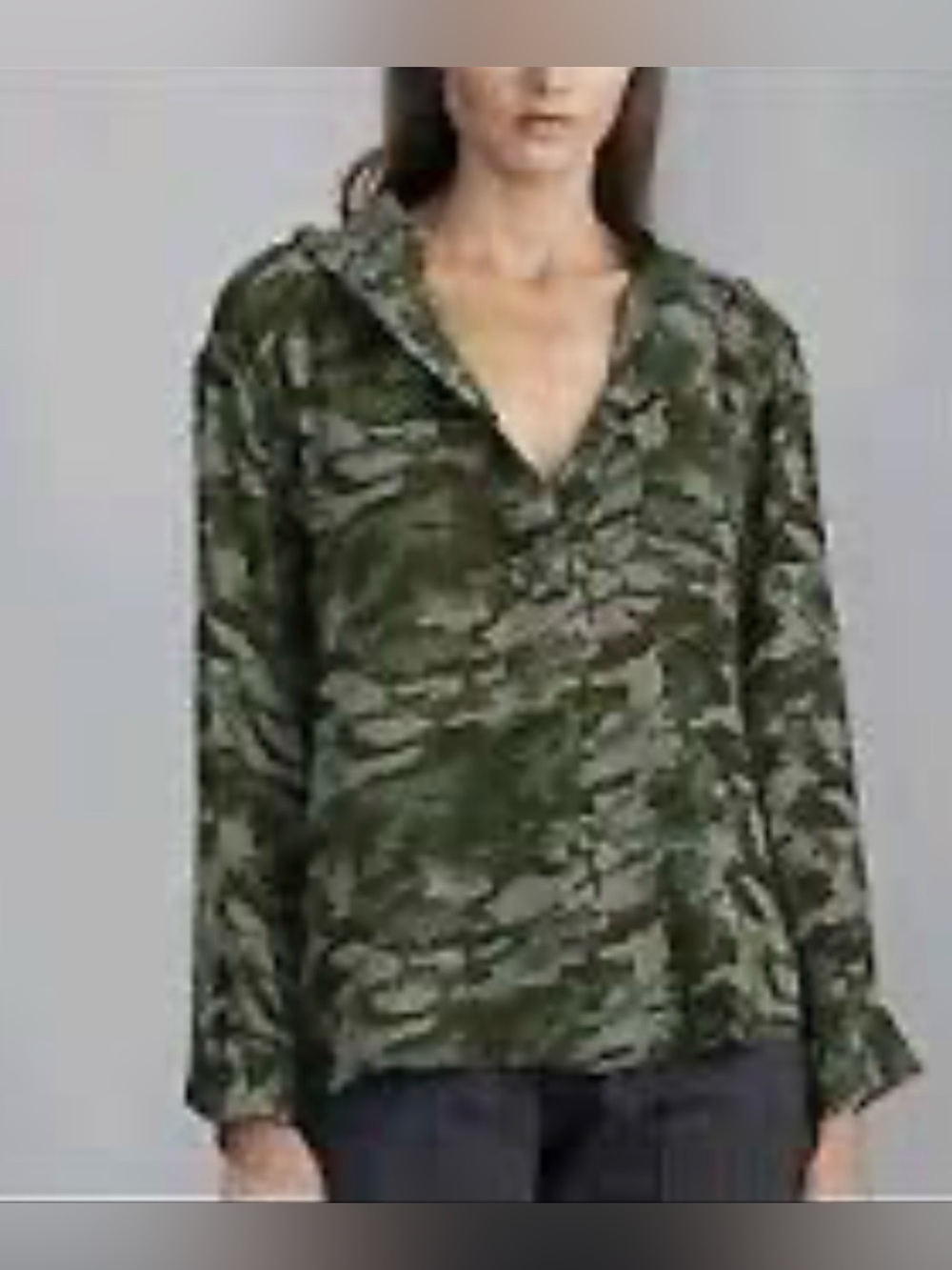 Sundays By We Are Sundays Cotton Camouflage Hooded Relaxed Top Size 0